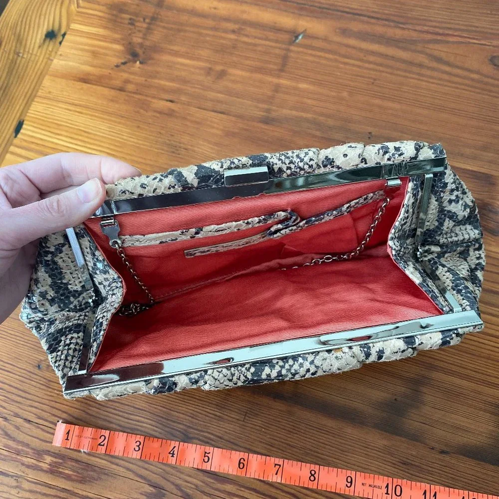BCBGMaxazria Snake Skin Clutch - Picture 5 of 6